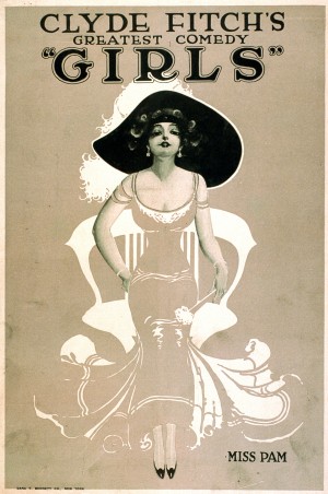 Girls Broadway Show Miss Pam Vintage Poster 1906